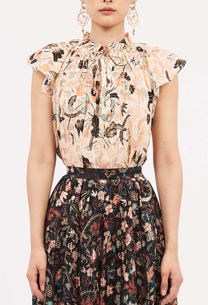 Cleo Top - Pearl Floral