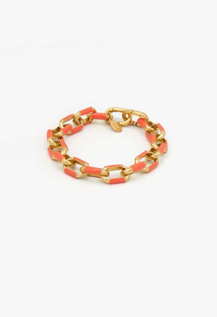 Le Link Bracelet - Coral / Vintage Gold