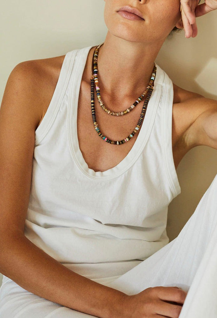 Solange Stone Necklace - Indigo Brown