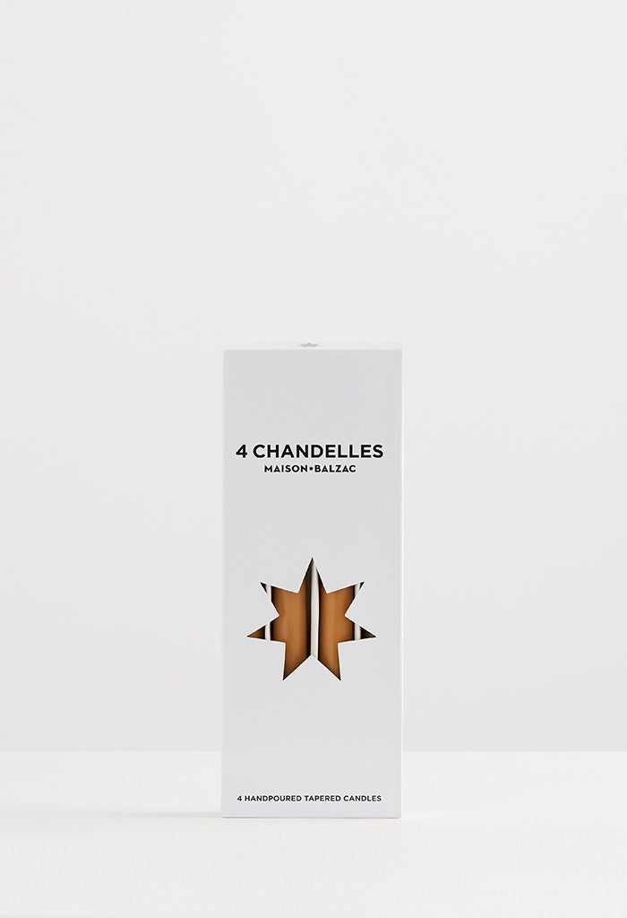 Chandelles 4 Tapered Candles - Caramel