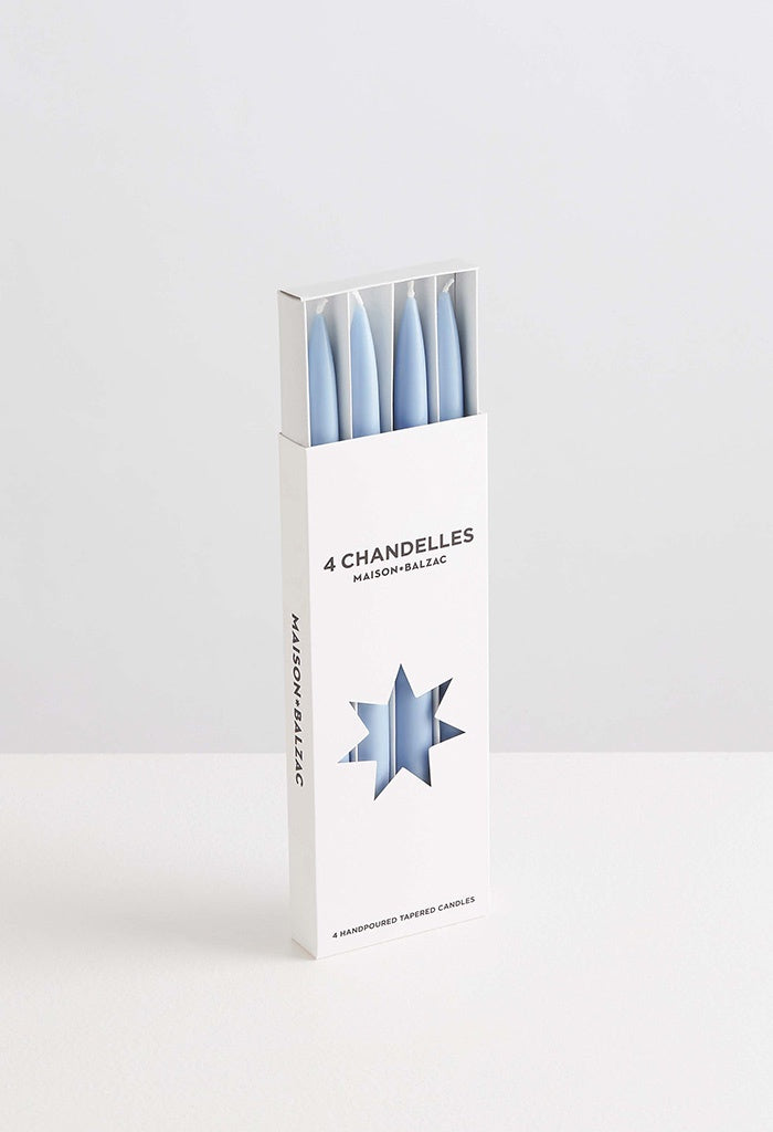Chandelles 4 Tapered Candles - Sky