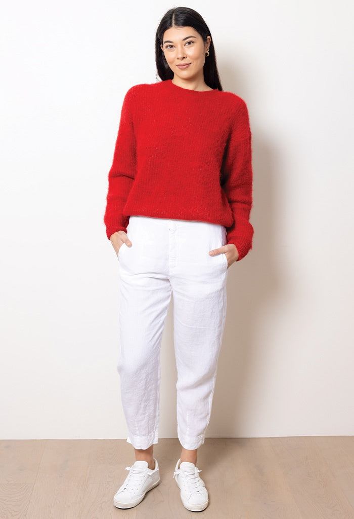 Linen Tailored Pant - White