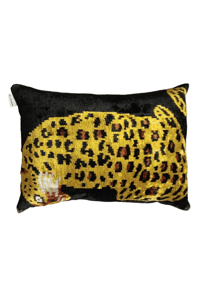 Silk Velvet Cushion Cover - Large Leopard