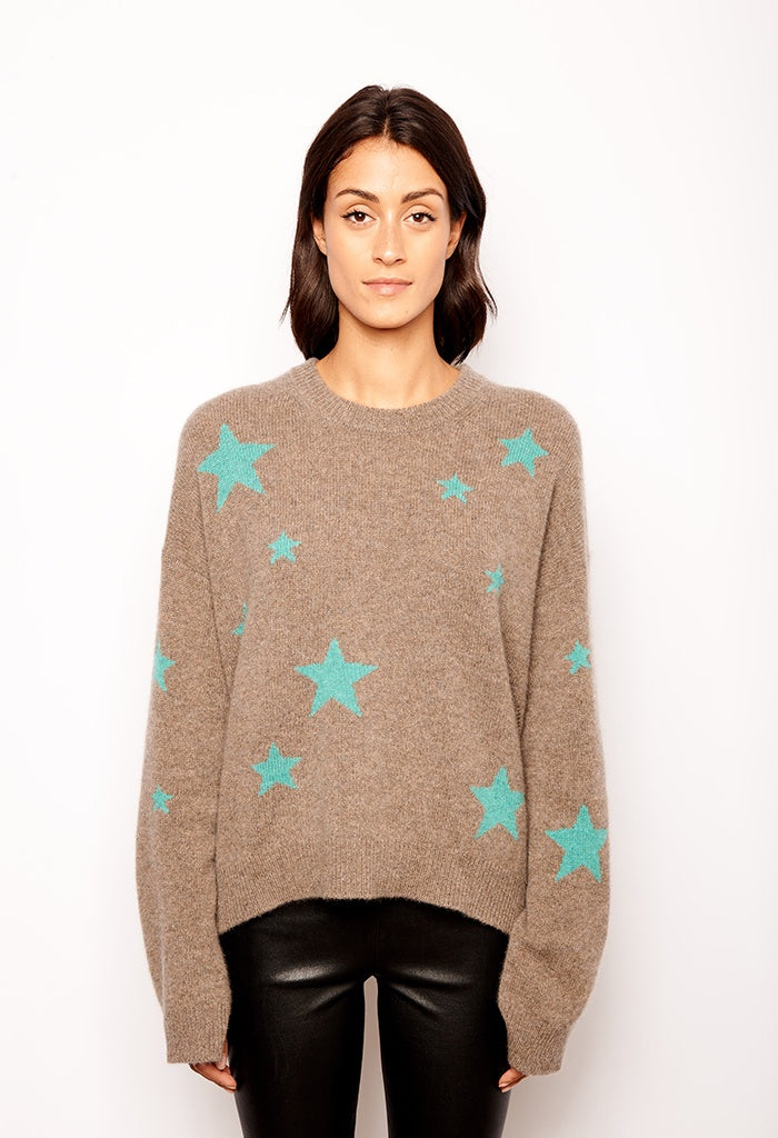 Markus Cashmere Stars Sweater - Taupe Fince