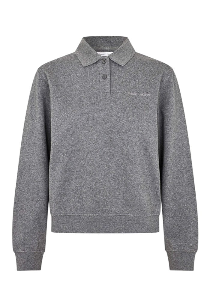 Sadory LS Polo - Mid Grey Mel