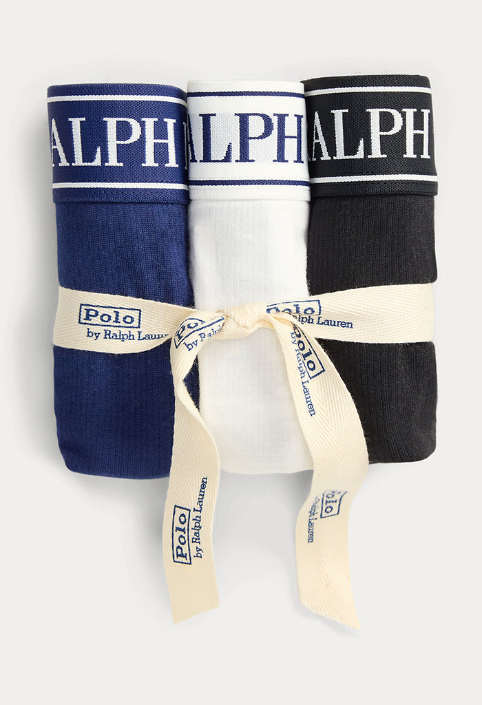 3PK Highwaist Thong - White/Onxy/Navy