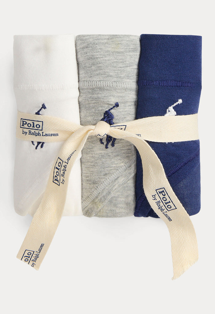 3PK High Leg Briefs - White/Heather/Navy