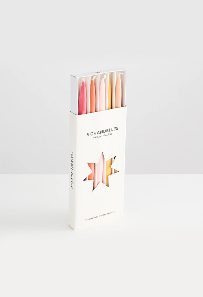5 Chandelles Tapered Candles - Summer