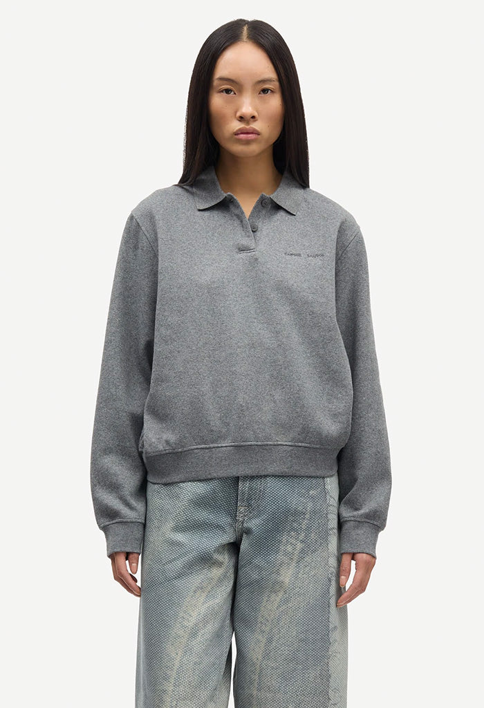Sadory LS Polo - Mid Grey Mel