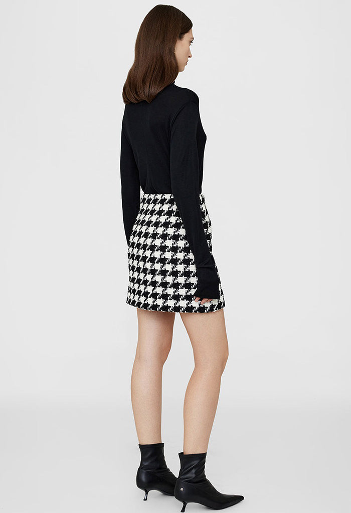 Ada Skirt - Black and White Houndstooth