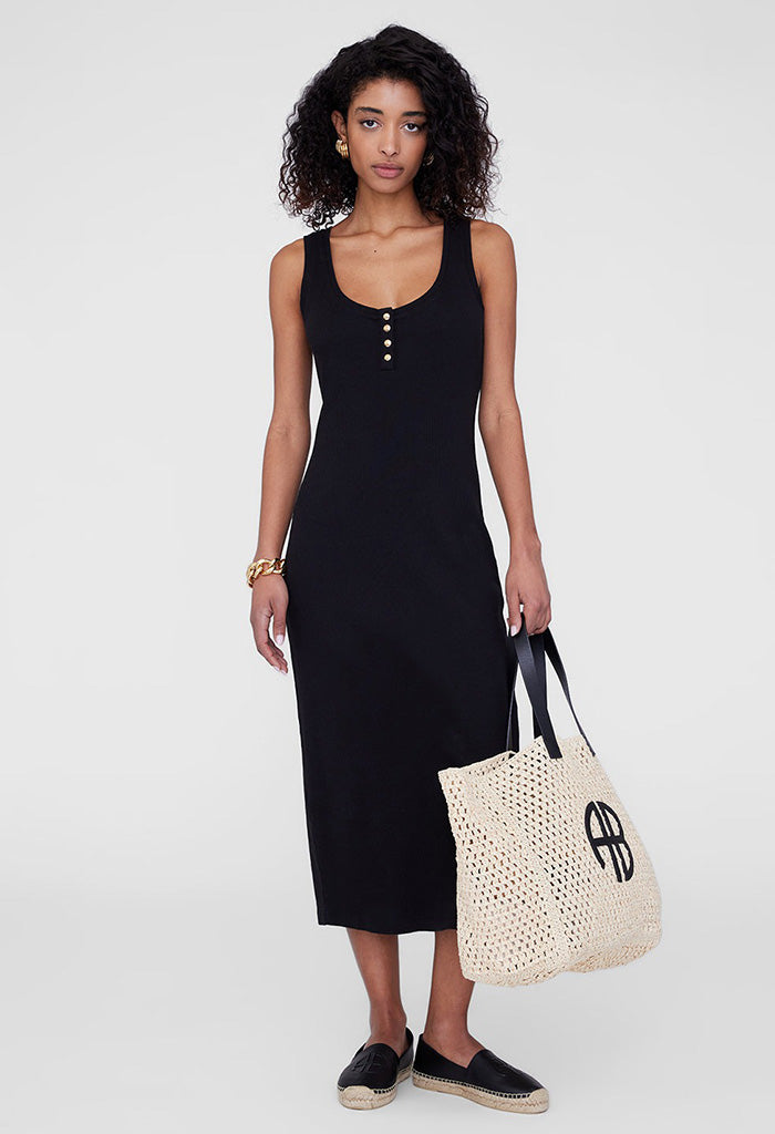 Alessia Tank Midi Dress - Black