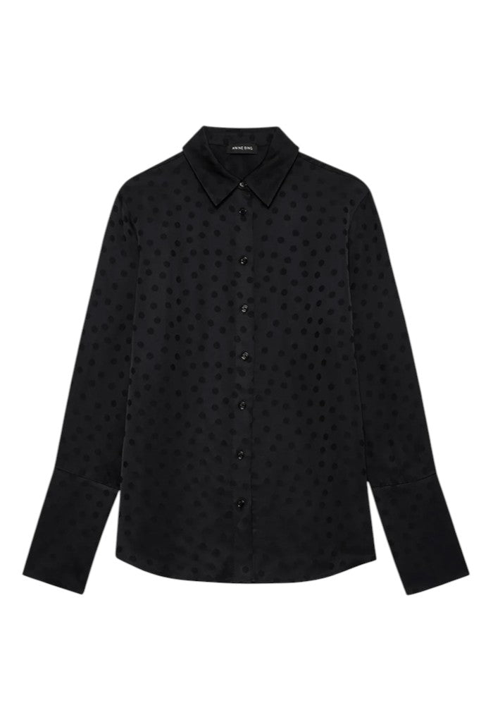 Amanda Shirt - Black Dot Jacquard