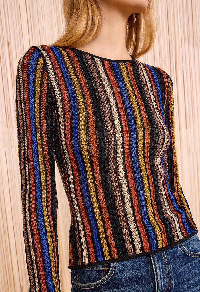 Ardith Knit Long Sleeve Top - Zoisite