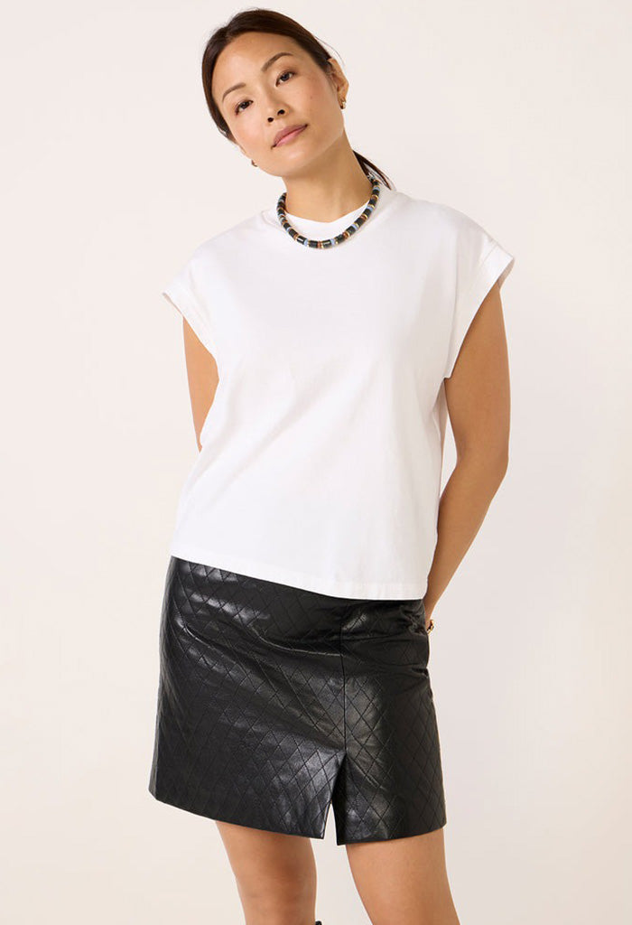 Asya Mock Neck Tank - White
