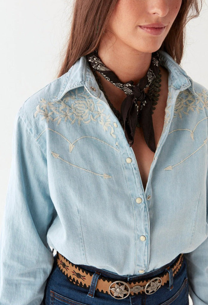 Austin Blouse - Mustang Blue