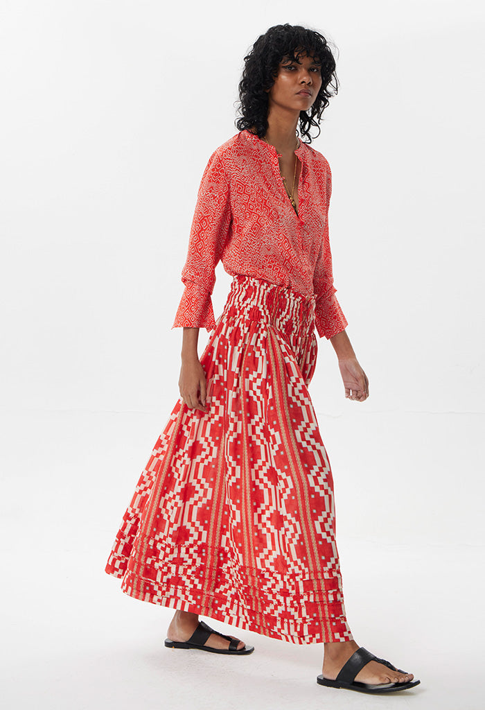 ANT Antioch Ecru Belted Satin Long Women's Skirt - Córdoba main image 1
