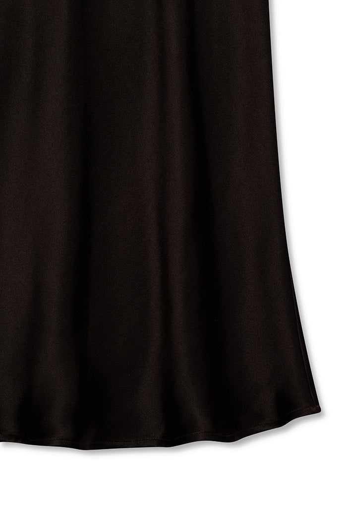 Bar Silk Skirt - Deep Brown