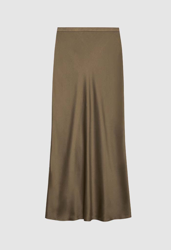 Bar Silk Skirt - Sepia