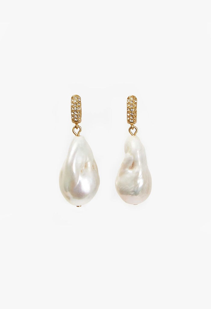 Baroque Pearl Pave Earrings