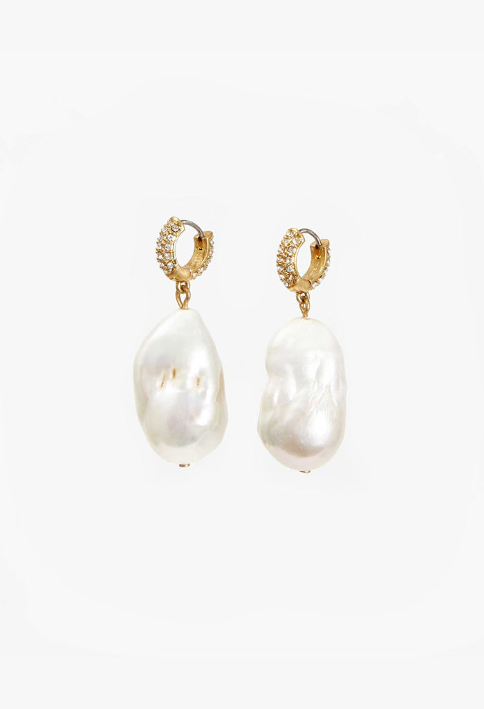 Baroque Pearl Pave Earrings