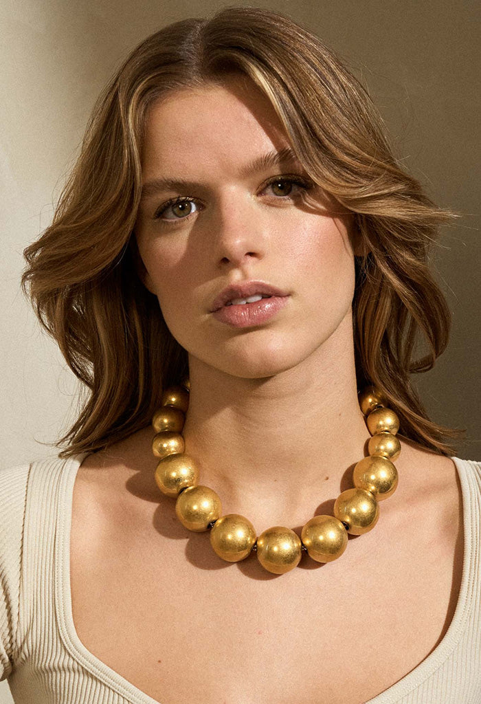 Beads Necklace - Gold Vintage