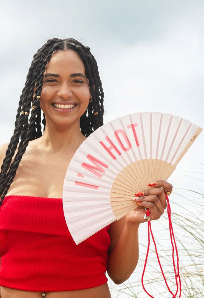 Beige Hand Fan - I'm Hot