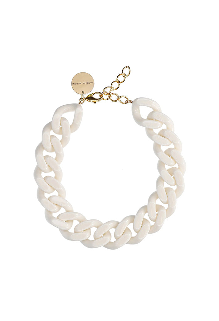Big Flat Chain Necklace - Off White