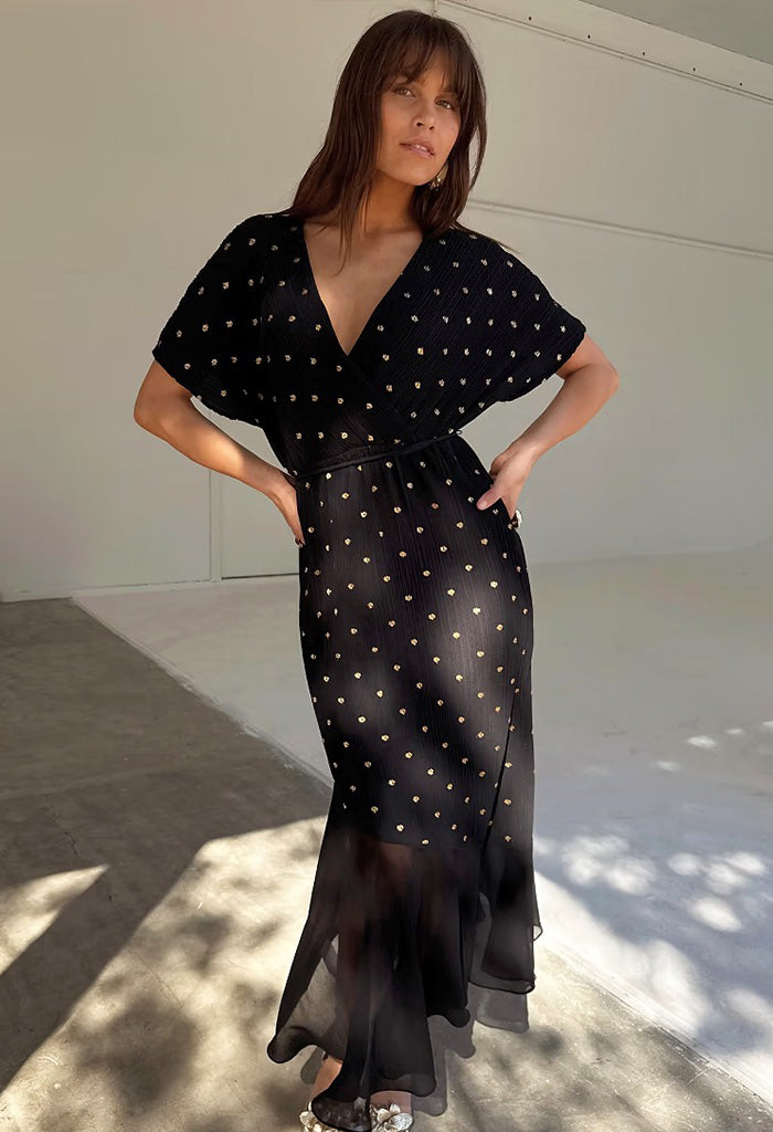 Black Plisse Fifi Dress