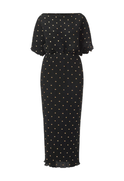 Black Tilly Dress With Gold Foil  Maman Boutique