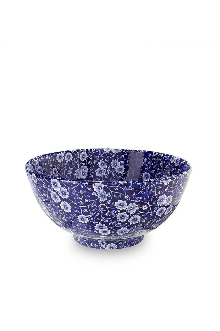 Blue Calico Medium Footed Bowl 20cm