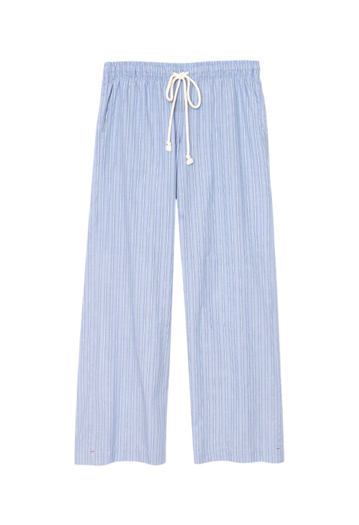 Brinna Pant - Chambray Teal Stripe