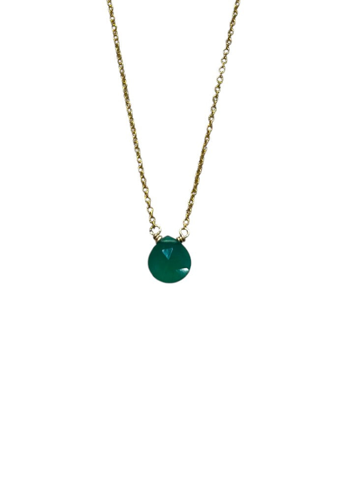 Gold Stone Necklace - Green
