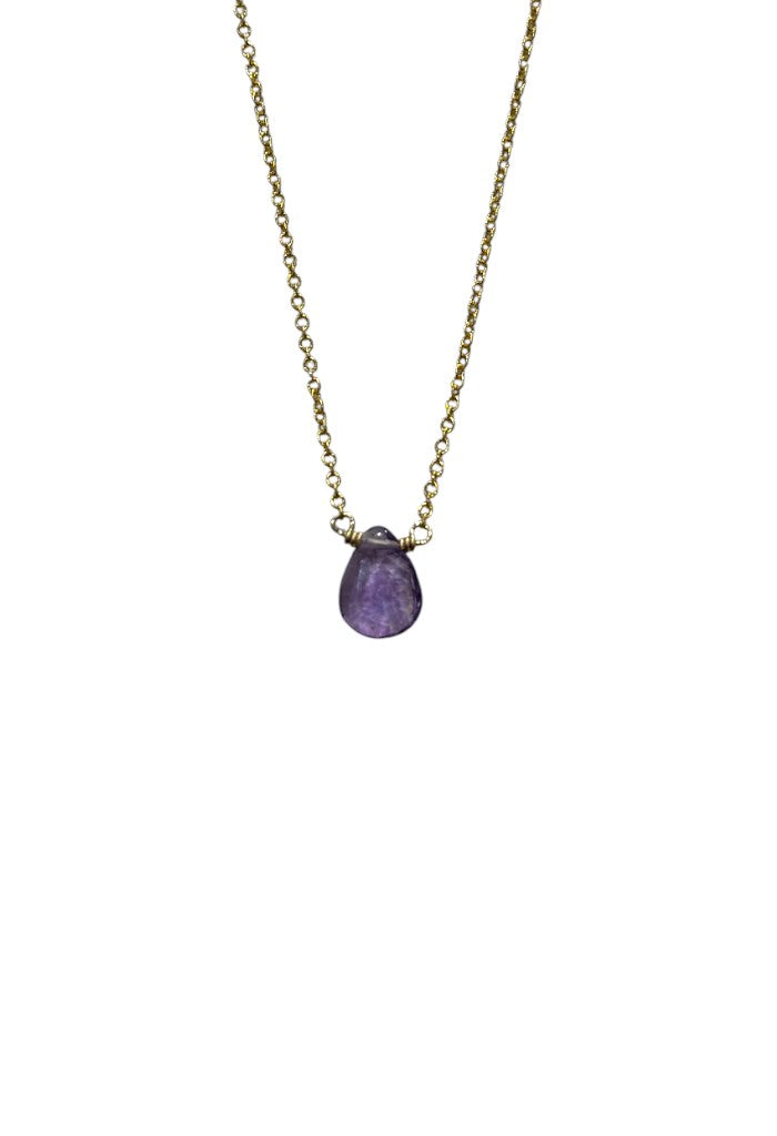 Gold Stone Necklace - Purple