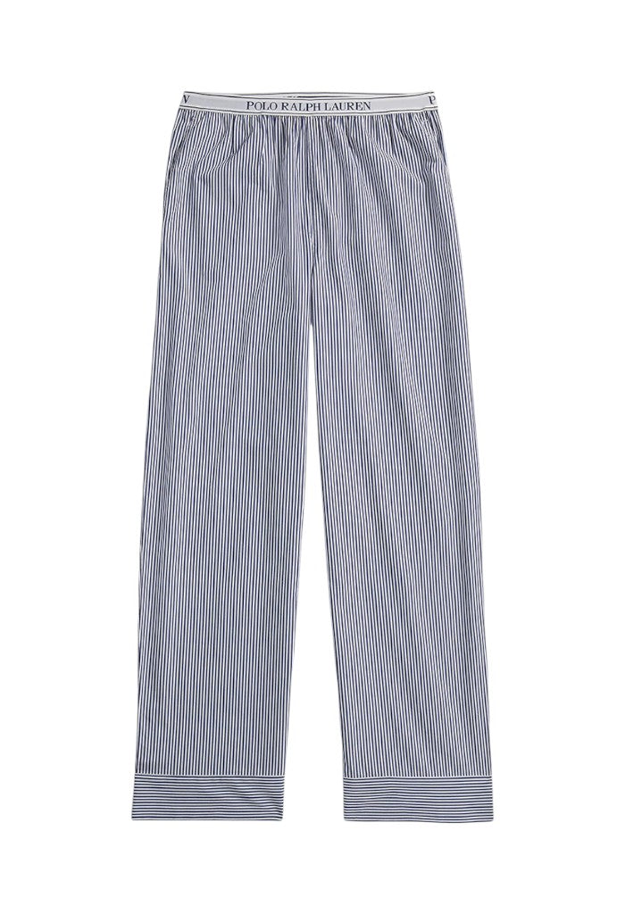 Stripes Pant W. Logo Elastic - Blue & White Stipe