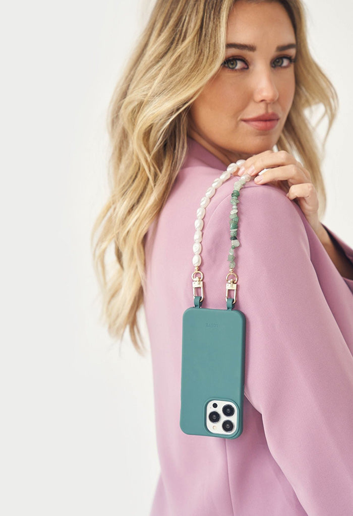 Bodi Pearl & Green Wristlet