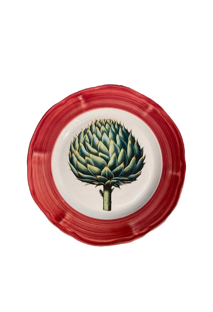 Handpainted Botanica Ceramic Plates - Artichoke