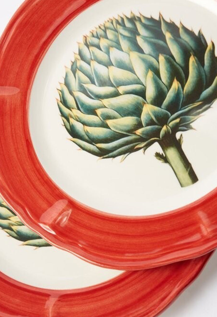 Handpainted Botanica Ceramic Plates - Artichoke