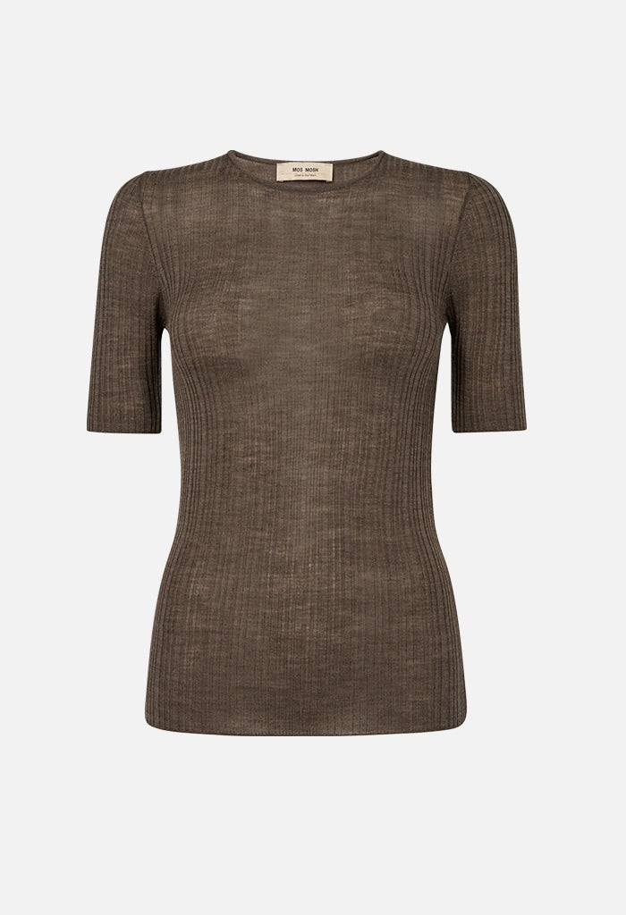 Bouch Rib SS Knit - Choco Chip