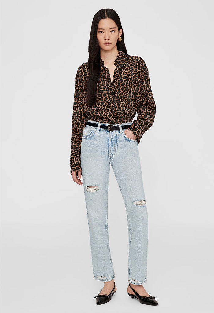 Bridget Shirt - Black And Brown Leopard