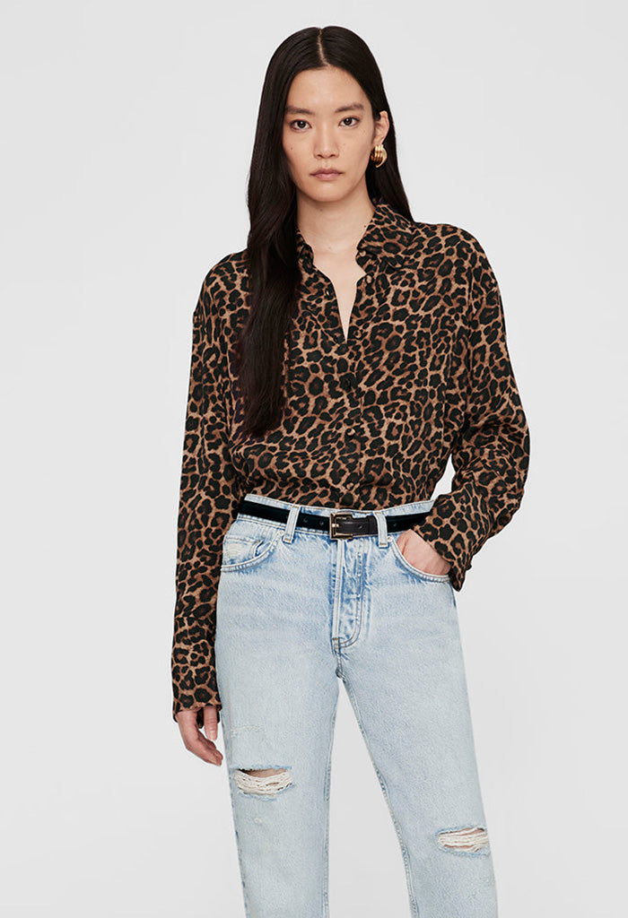 Bridget Shirt - Black And Brown Leopard