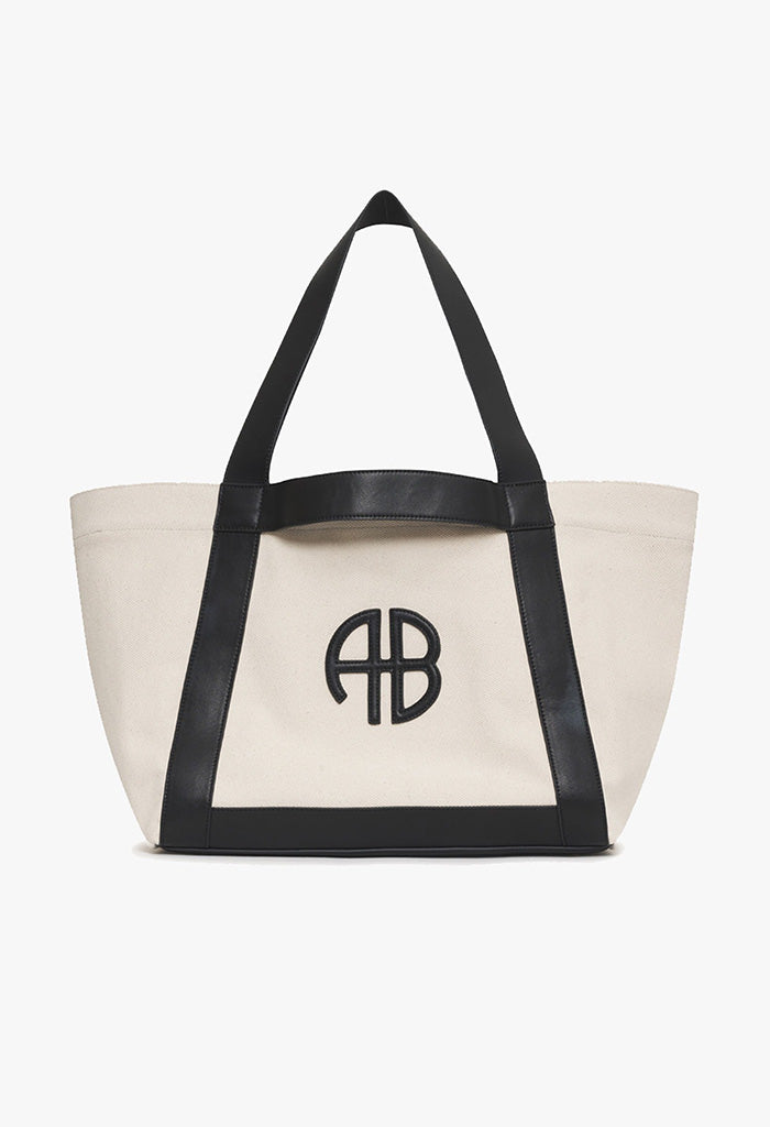 Cara Tote - Natural Canvas With Black