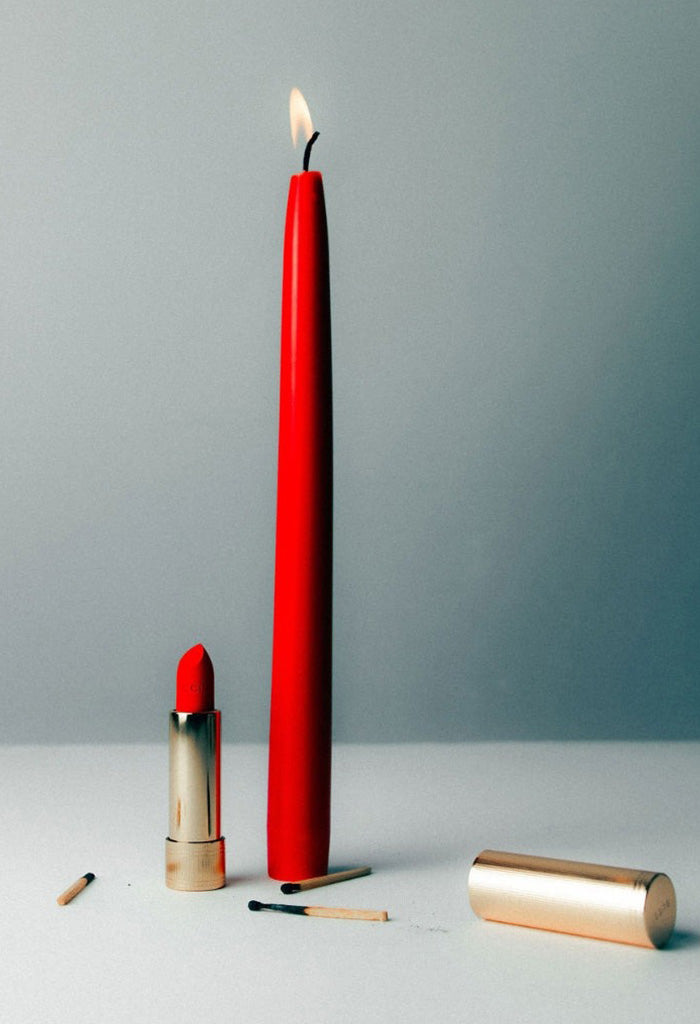Chandelles 4 Tapered Candles - Red
