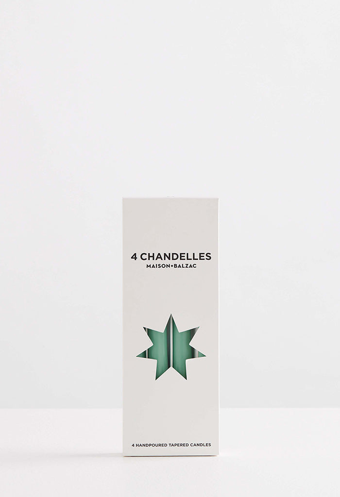 Chandelles 4 Tapered Candles - Mint