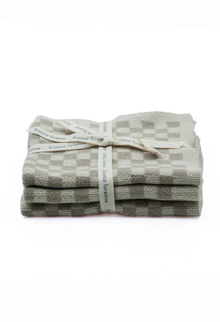 Chekka Taupe Washcloths - Set Of 3