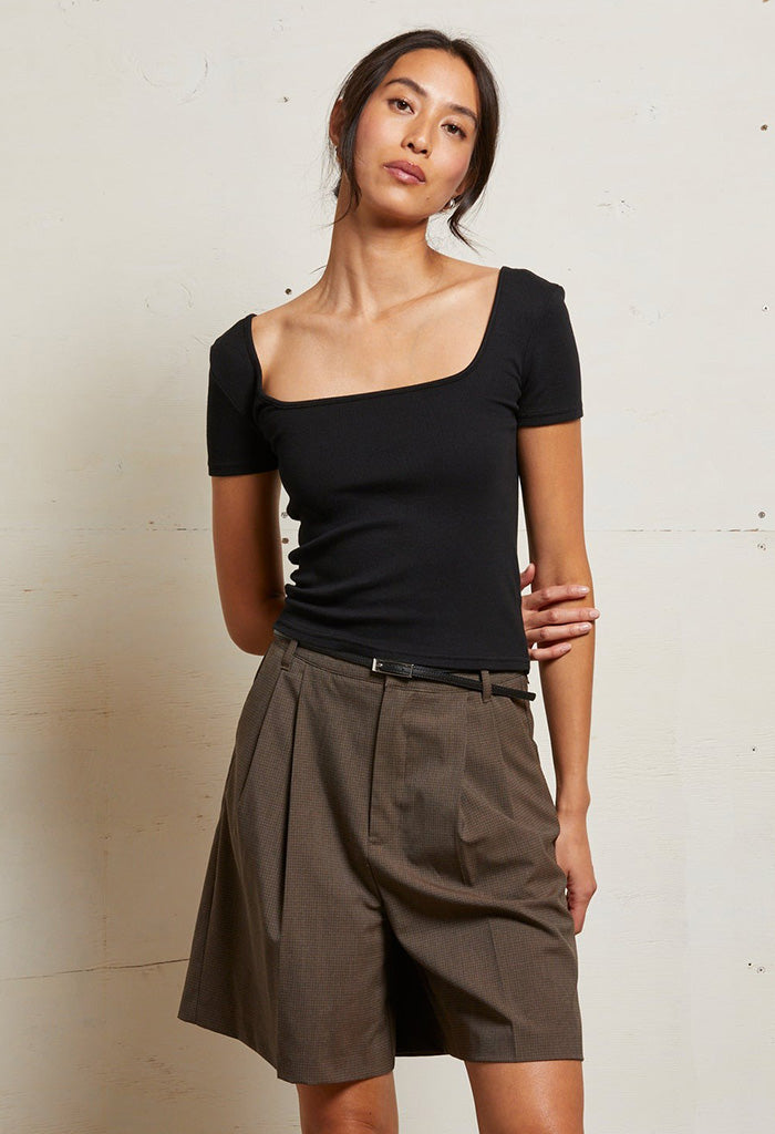 Chloe Square Neck Tee - True Black