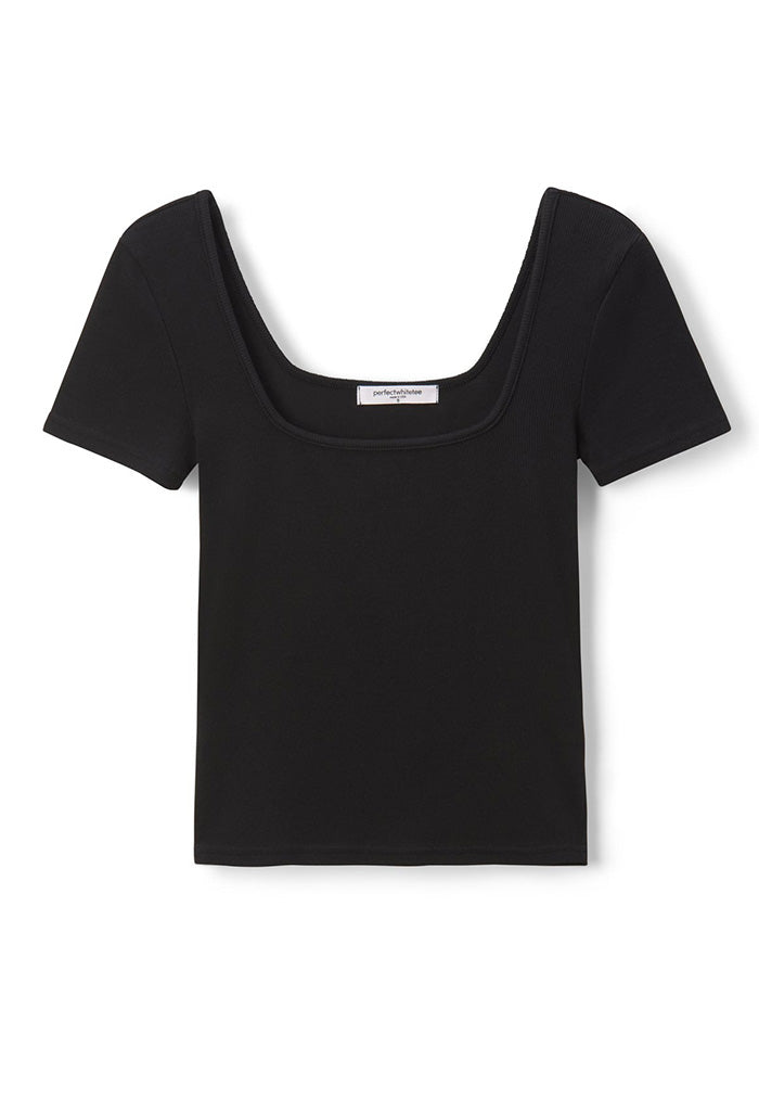 Chloe Square Neck Tee - True Black