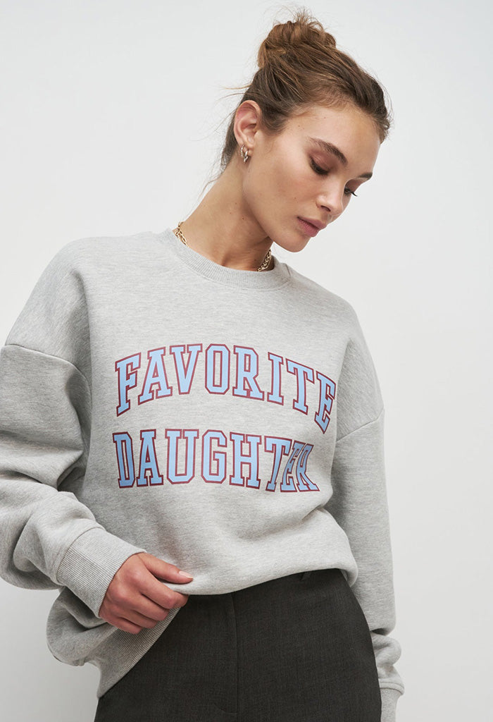 Collegiate Sweatshirt - Heather Grey/Light Blue