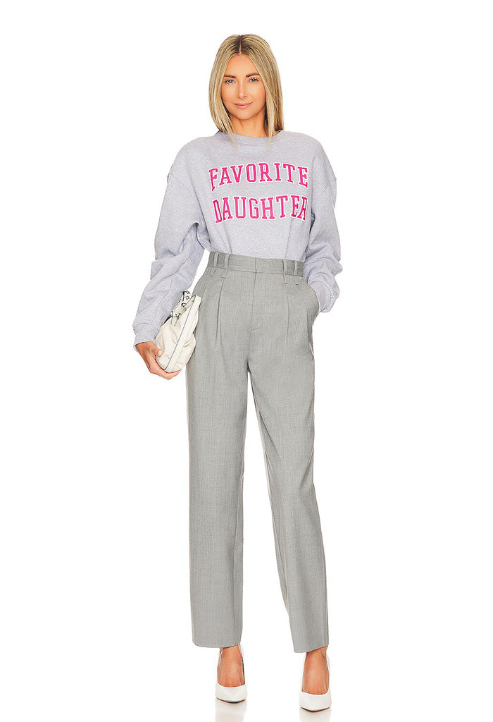 Sweatshirt - Heather Grey W/ Pink