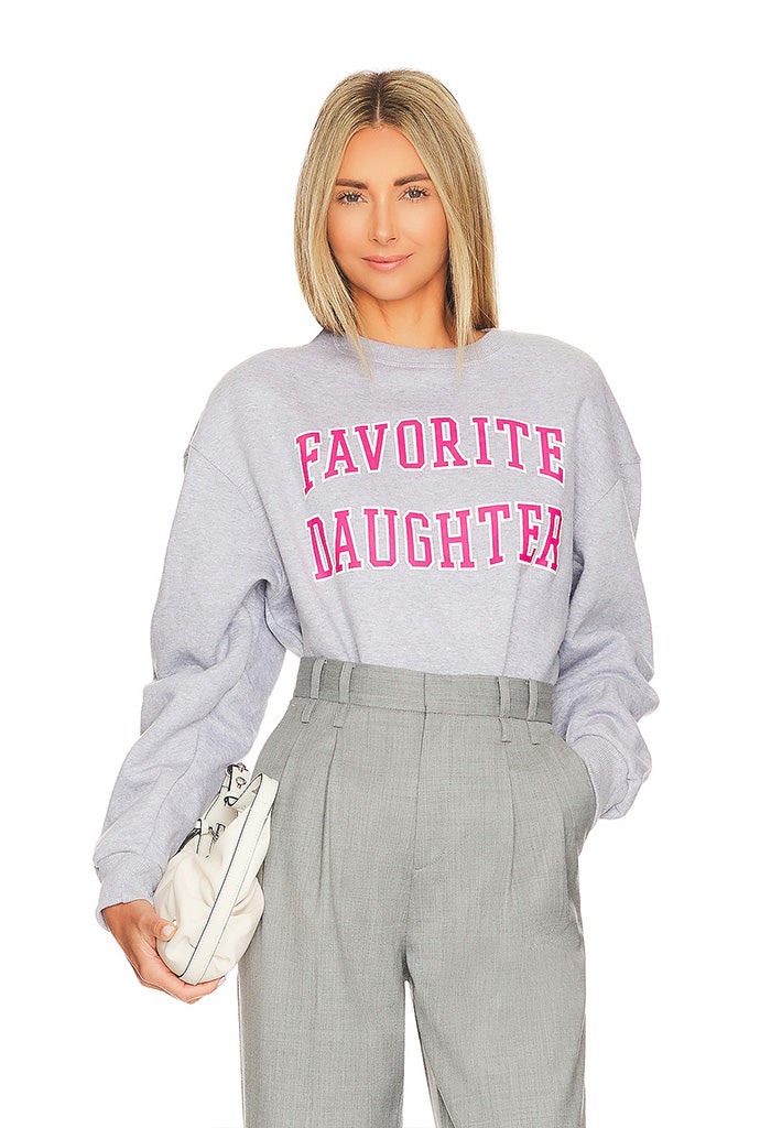 Sweatshirt - Heather Grey W/ Pink