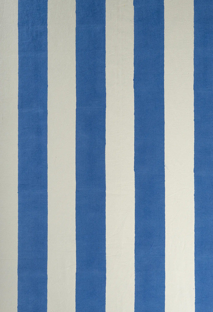 Cotton Tablecloth - Blue Stripes